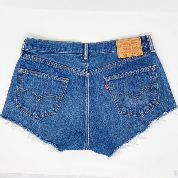 LEVIS | Distressed Denim Cut-Off Shorts - Picture 2 of 10